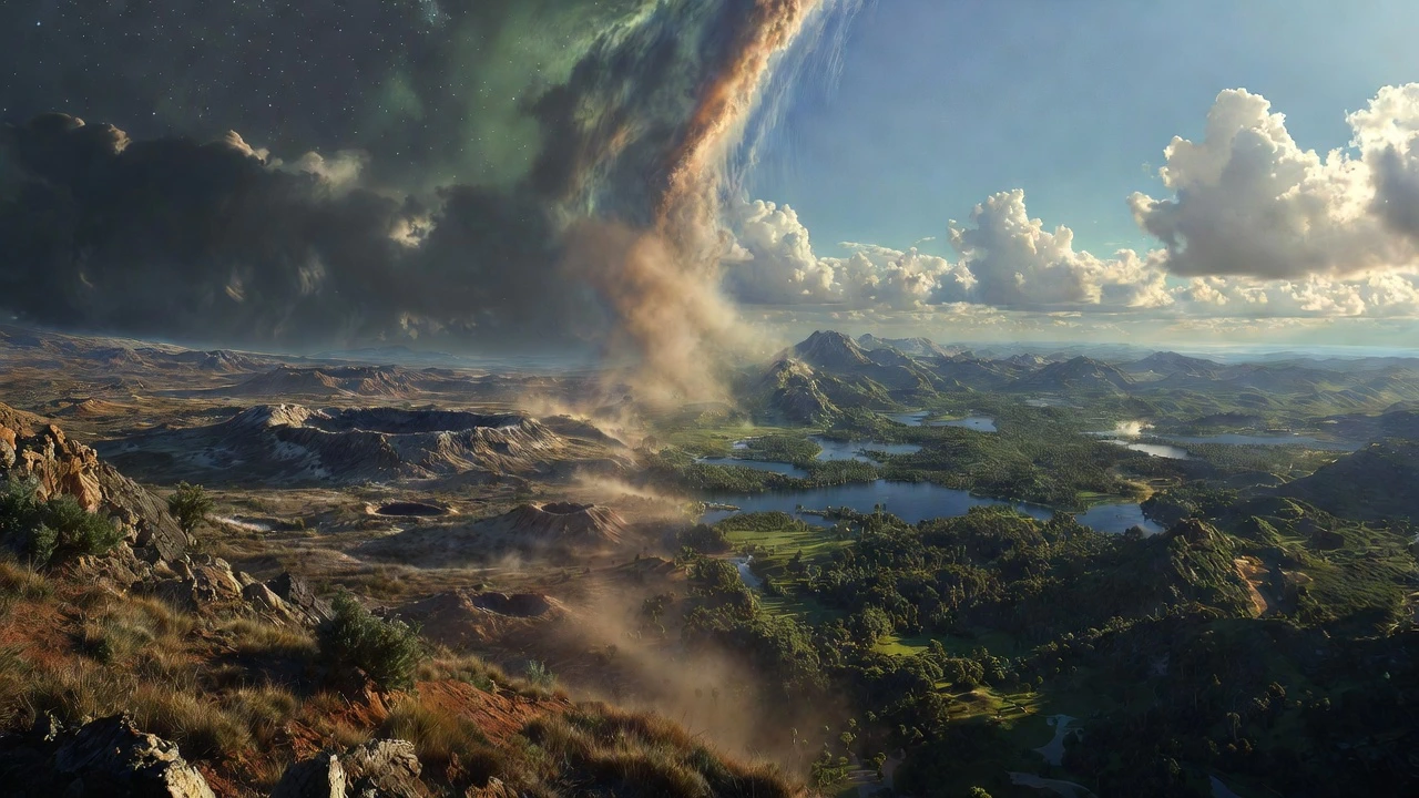 Terraforming transition from barren world to living planet