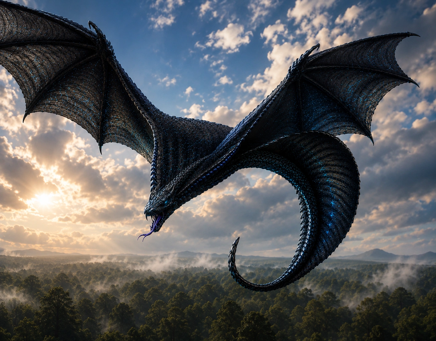 Xyriss flying above forest canopy