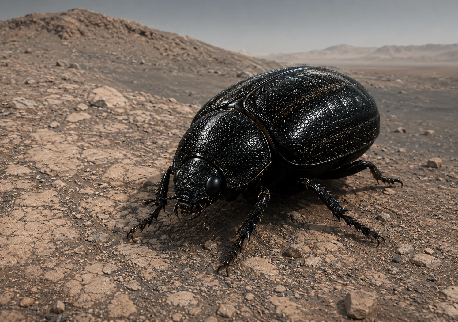 Heliocoleus terraforming beetle on a rocky world